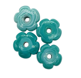FLOWER SHAPED FURNACE GLASS BEADS- 30X10 MM PER PACKET OF 4 PCS- (FL-006)